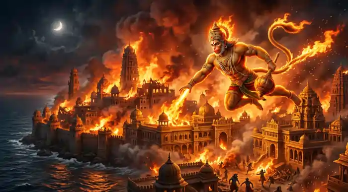 हनुमान जी द्वारा लंका दहन